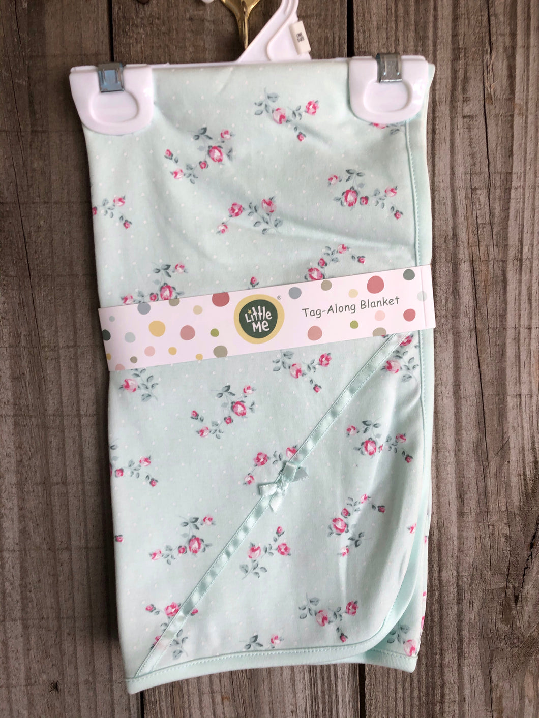 Floral Mint Tag Along Blanket